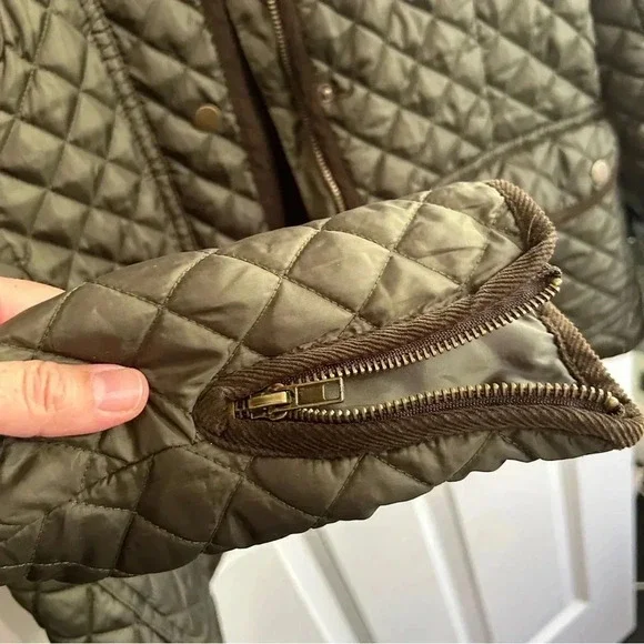 EUC Kut from the Kloth lightweight olive quilted jacket size Large Great details - Picture 3 of 11